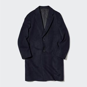 (NWOT) Uniqlo Men's Cashmere Wool Navy Overcoat, M